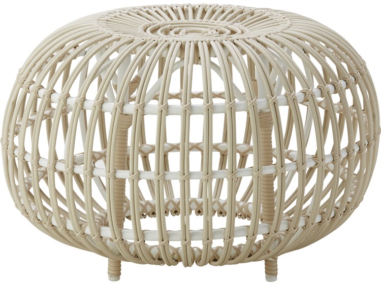 Sika Design Exterior Aluminum Dove White Franco Albini 25'' Large Outdoor Patio Ottoman