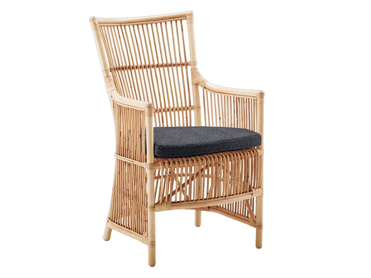 Sika Design Originals Natural Wicker Cushion Dining Chair in Youtoo Dark Grey