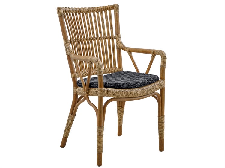 Sika Design Originals Antique Wicker Cushion Dining Chair in Youtoo Dark Grey