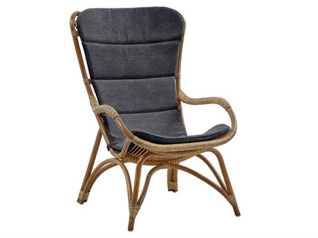 Sika Design Originals Antique Wicker Cushion Lounge Chair in Youtoo Dark Grey