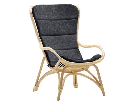 Sika Design Originals Natural Rattan, Poly Blend Aluminum Cushion Lounge Chair in Youtoo Dark Grey