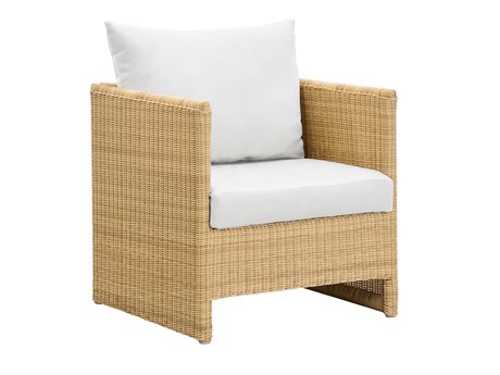 Sika Design Exterior Natural Aluminum Tempotest Canvas White Cushion Lounge Chair
