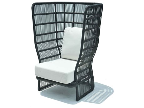 Skyline Design Rio Black Polyrod; Aluminum Cushion Lounge Chair