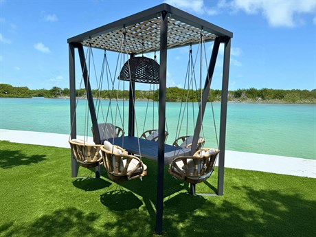 Skyline Design Horizon Aluminum; Rope Aluminum Dining Set