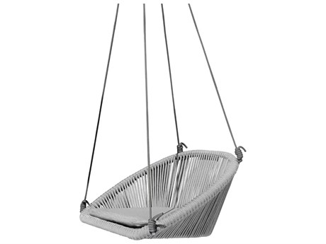 Skyline Design Rodona Polystrand Grey; Aluminum Cushion Swing