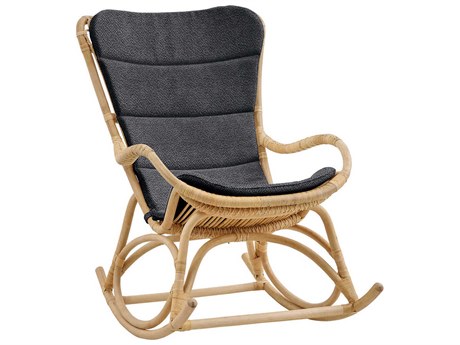 Sika Indoor Originals Rocker Brown Rocking Chair & Dark Grey Cushion Set
