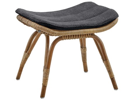 Sika Indoor Originals Brown Upholstered Ottoman & Dark Grey Cushion Set