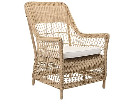 Sika Indoor Georgia Garden Dawn White Fabric Accent Chair with Cushion
