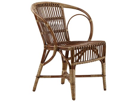 Sika Indoor Icons Robert Rattan Brown Arm Dining Chair
