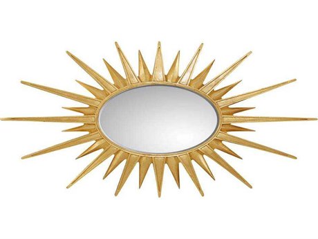 Sunburst Wall Mirrors Luxedecor Virage Antique Gold Leaf 61 5 W X 31 H Sunburst Accent Wall Mirror