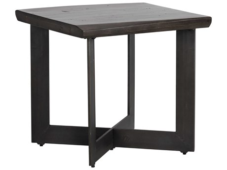 Sunpan Marley Square Wood Brown Antique Gunmetal End Table