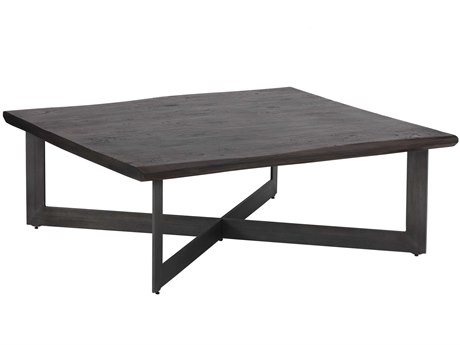 Sunpan Marley Square Wood Brown Antique Gunmetal Coffee Table