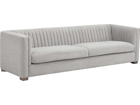 Sunpan Caitlin Hemingway Silver Antique Brass Gray Upholstered Sofa
