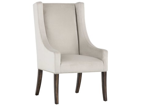 Sunpan Irongate Aiden Birch Wood Beige Upholstered Arm Dining Chair
