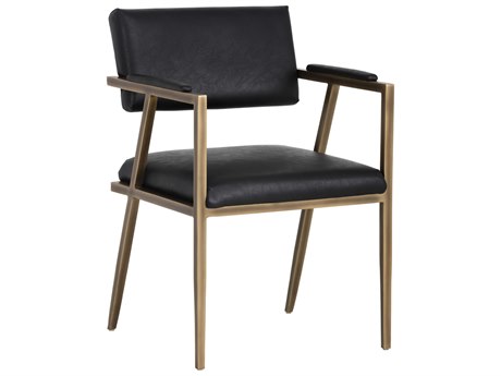 Sunpan Irongate Ventouz Black Arm Dining Chair