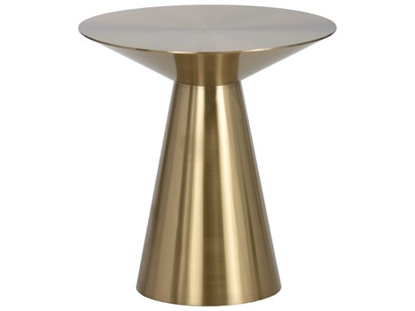 Sunpan Ikon Carmel Round Metal Gold End Table
