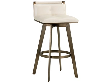 Sunpan Ikon Arizona Swivel Castillo Cream Antique Brass Bar Stool