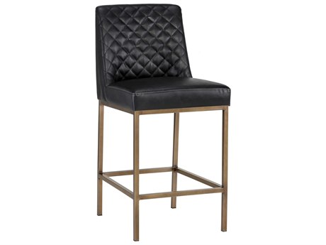 Sunpan 5west Leighland Coal Black Antique Brass Counter Stool