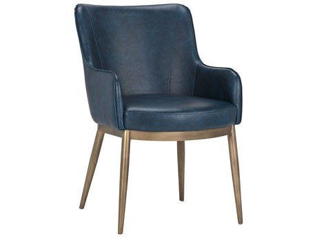 Sunpan Irongate Franklin Blue Arm Dining Chair