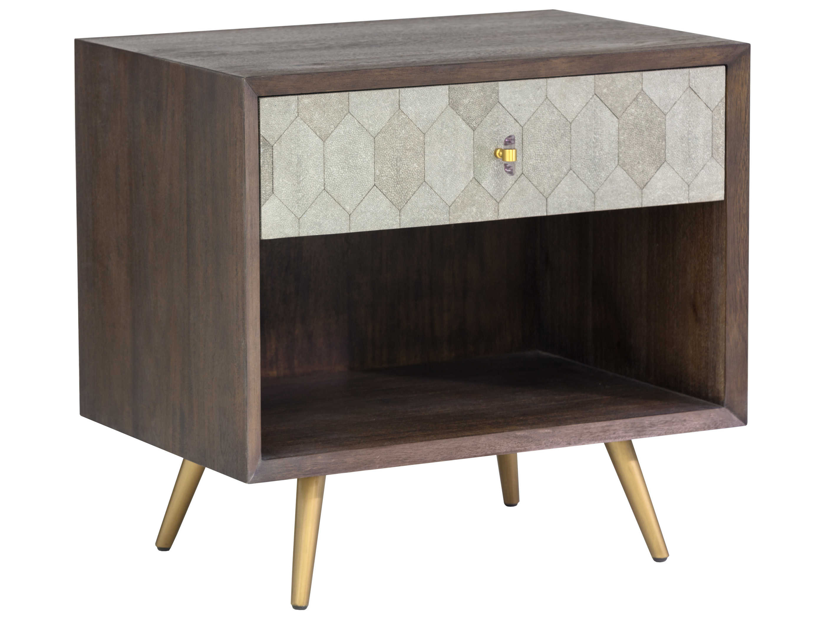 Sunpan Modern Home Mixt Brown / Antique Brass OneDrawer Nightstand SPN104989