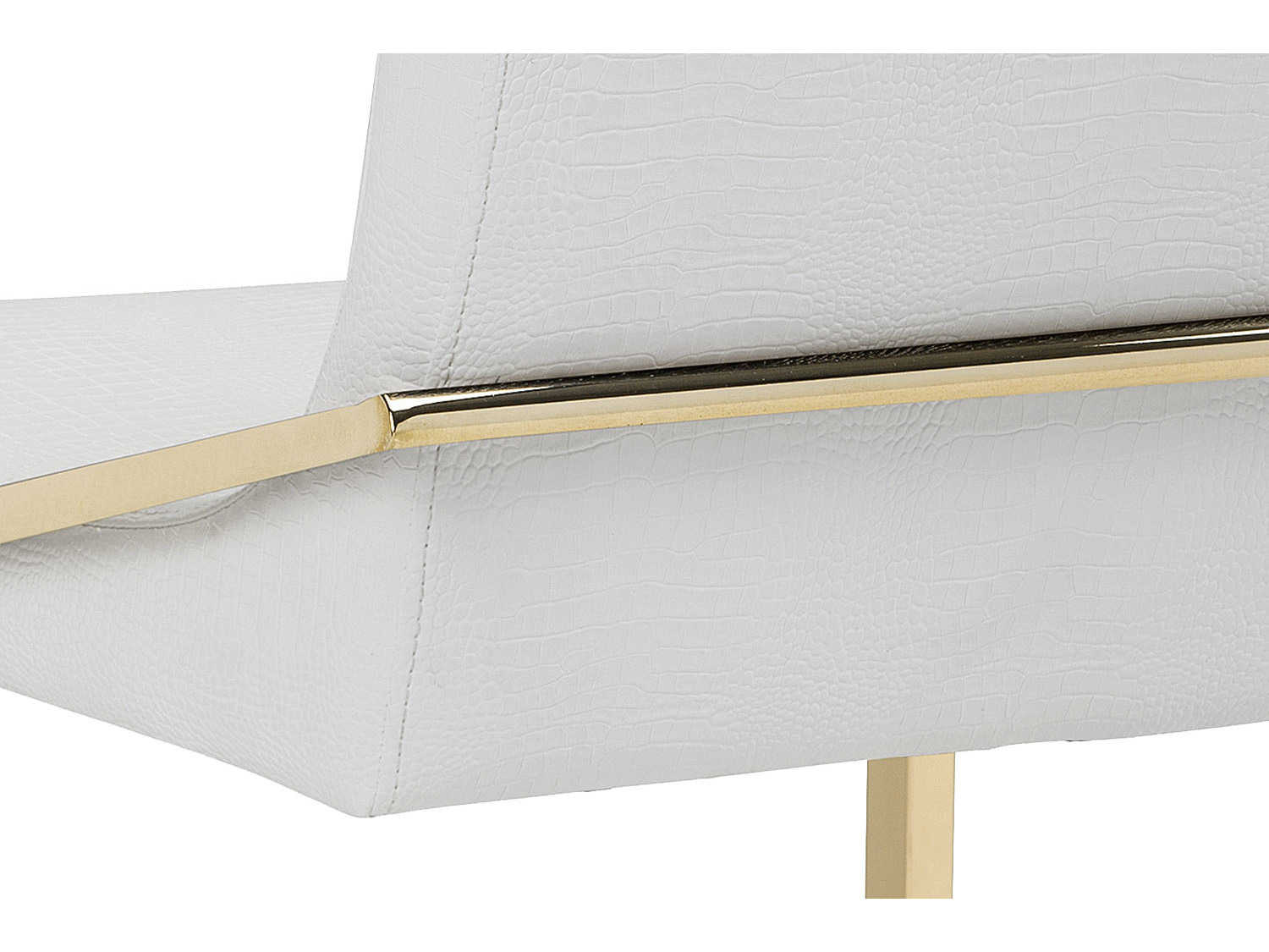 Sunpan Modern Home Ikon White Croc / Gold Side Dining ...