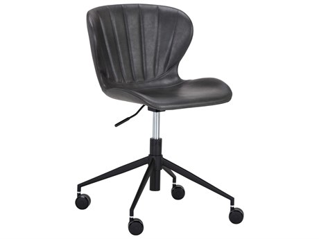 Sunpan Junction Gray Faux Leather Adjustable Swivel Computer Office Chair