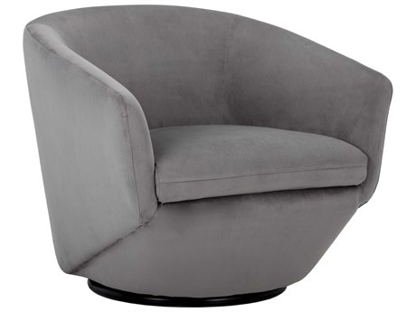 Sunpan 5west Treviso Swivel Gray Fabric Accent Chair