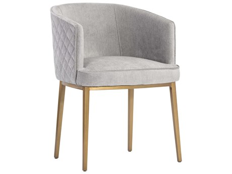 Sunpan Mixt Cornella Gray Upholstered Arm Dining Chair