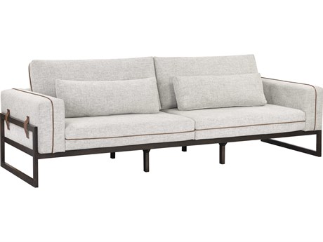 Sunpan Mixt Belinda Vintage Camel Dark Brown Gray Upholstered Sofa
