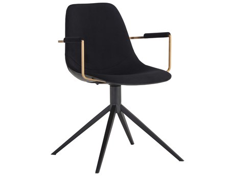 Sunpan Junction Cassius Black Arm Dining Chair