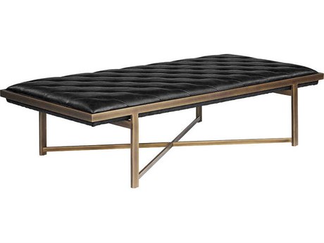 Sunpan Kayla Vintage Black Faux Leather Accent Bench