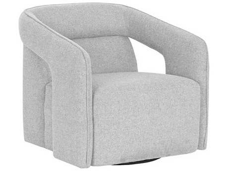 Sunpan Kendrick Swivel Gray Fabric Accent Chair