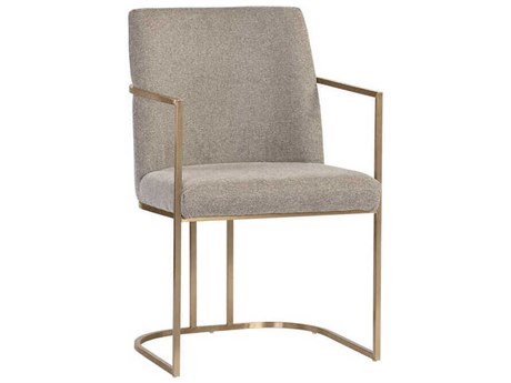 Sunpan Rayla Gray Upholstered Arm Dining Chair