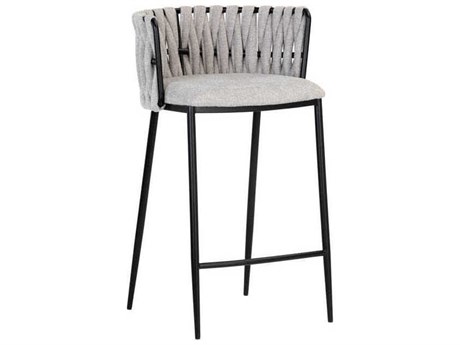 Sunpan Sarai Belfast Heather Grey Upholstered Bar Stool