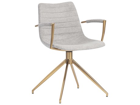 Sunpan Junction Plywood Gray Upholstered Arm Dining Chair
