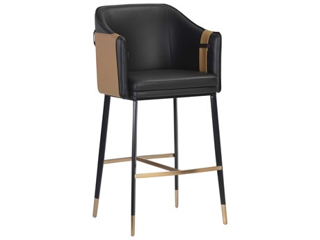 Sunpan Ikon Carter Napa Black Cognac Bar Stool