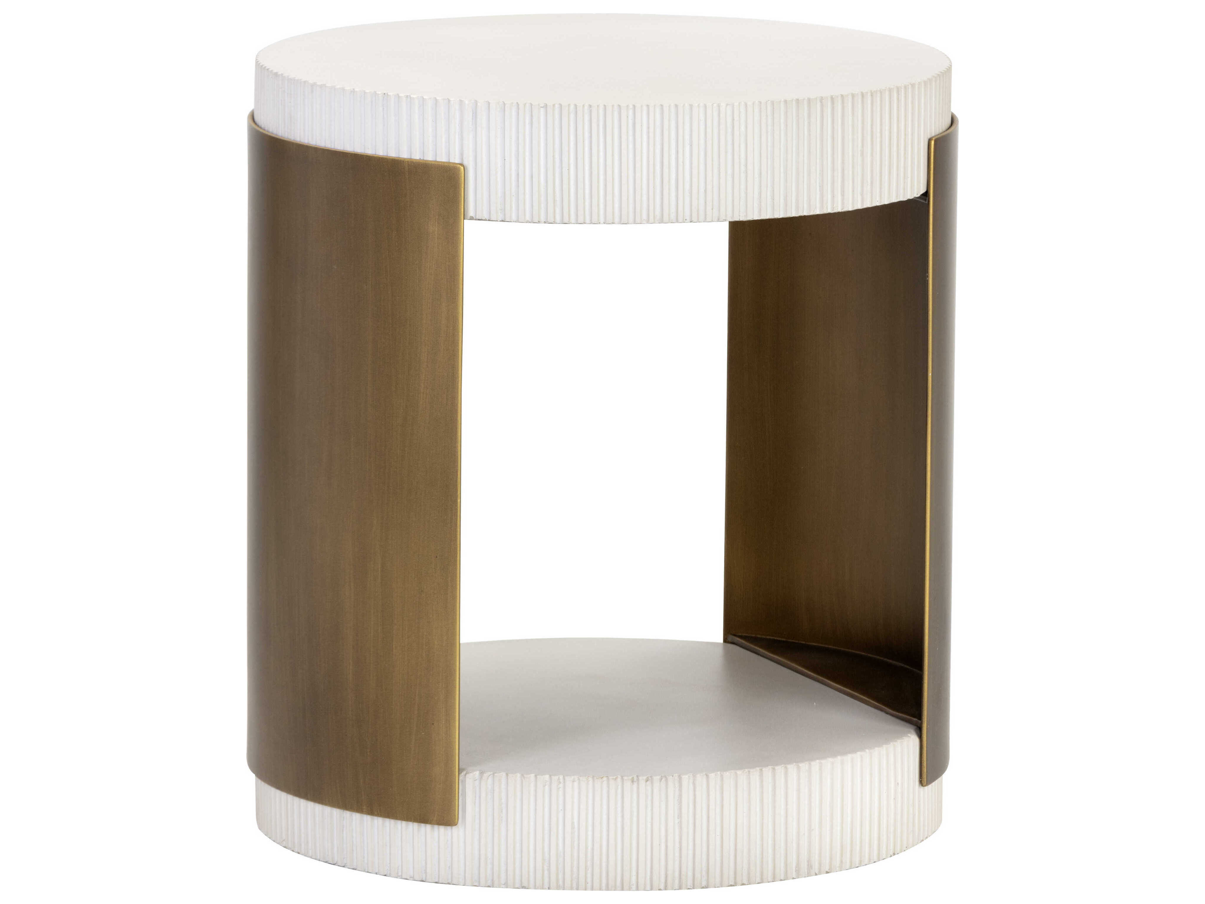 Sunpan Solterra Cavette Round End Table | SPN106451