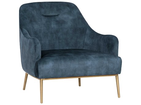 Sunpan Cameron Blue Fabric Accent Chair