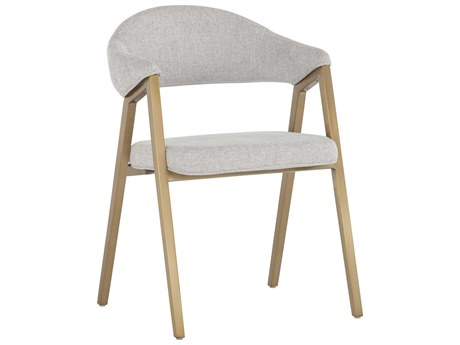 Sunpan Ikon Burgos Gray Upholstered Arm Dining Chair