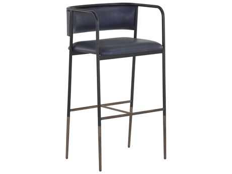 Sunpan Brenan Bravo Admiral Black Antique Brass Bar Stool