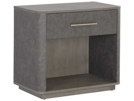 Sunpan Altman 1-Drawer Gray Oak Wood Nightstand