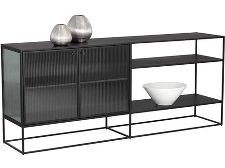 Sunpan Parsons 71" Clear Matte Black Sideboard