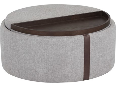 Sunpan 5west Borelli Brown Gray Upholstered Ottoman