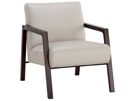 Sunpan Neymar Gray Leather Accent Chair