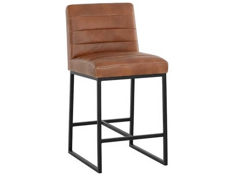 Sunpan Spyros Tobacco Tan Faux Leather Counter Stool