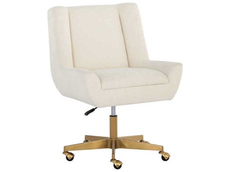 Sunpan Mirian Zenith Alabaster Upholstered Adjustable Computer Chair