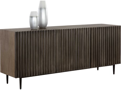 Sunpan Carlin 72" Mango Wood Taupe Antique Bronze Sideboard