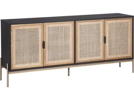 Sunpan Artezia 71" Oak Wood Black Sideboard