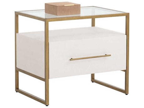 Sunpan Venice 1-Drawer Gold Nightstand