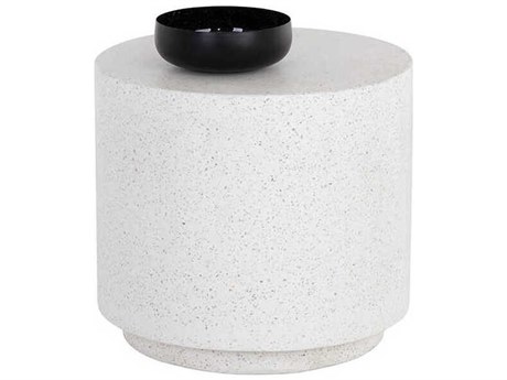 Sunpan Rubin Round Concrete Terrazzo End Table